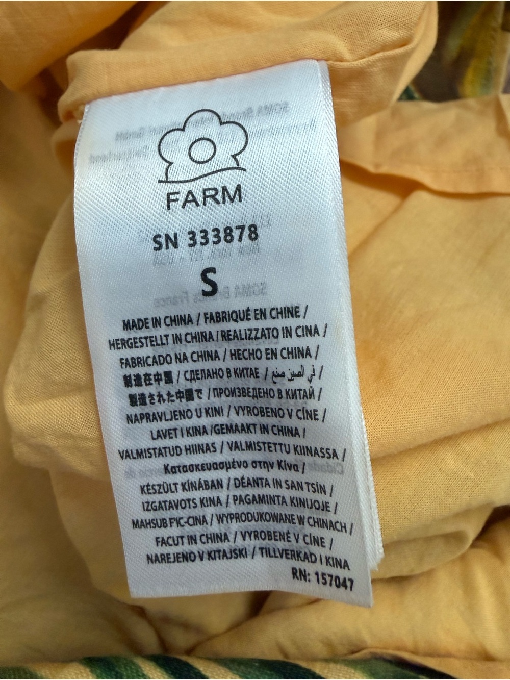 FARM Rio Yellow Bananart 3D Bodice Linen Midi Dress - Size S - Picture 13 of 14